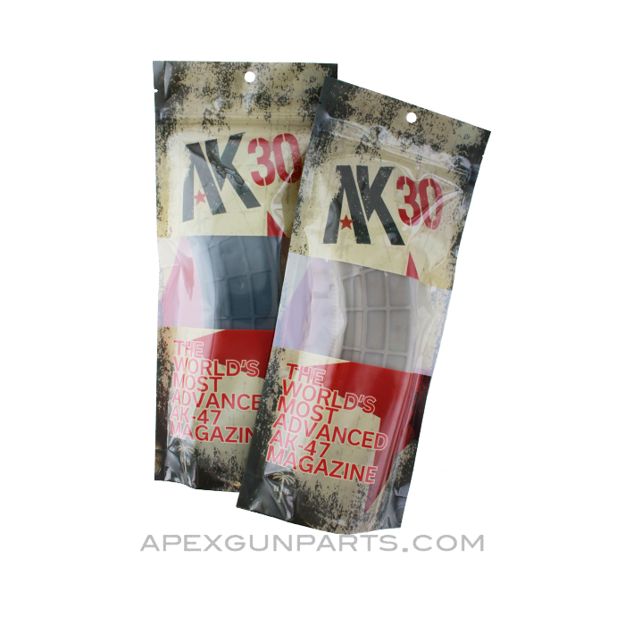 US PALM AK-47 Magazine, 30rd, Waffle Pattern, Polymer w/Steel Lug, Color Choice, 7.62x39 *New* 