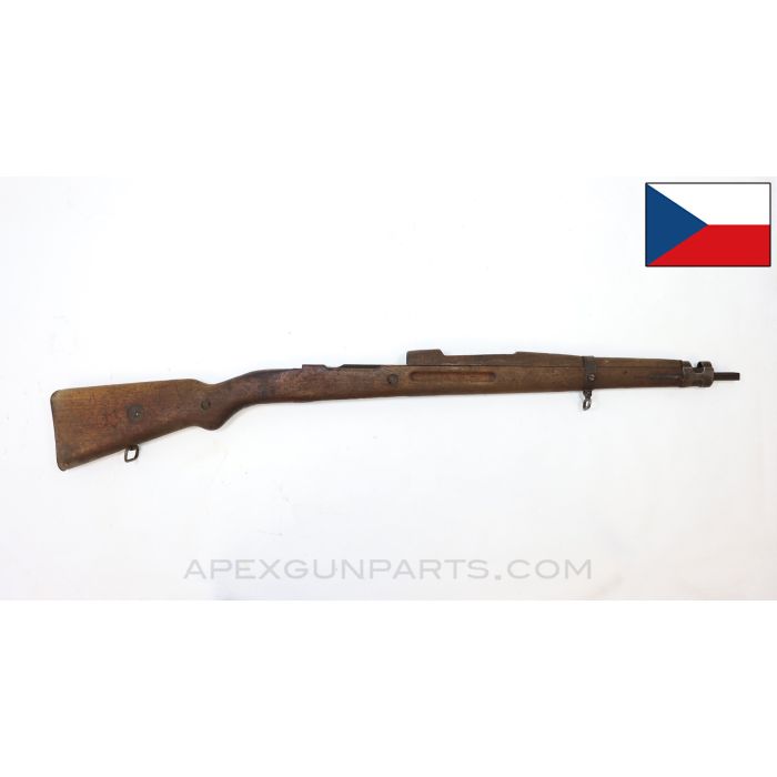 Czech VZ-24 Mauser Stock Set, Complete, w/ Red Tinted Communist Star on Buttstock, 38", Wood, *Good*