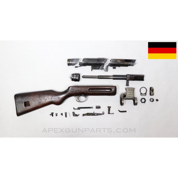 MP-41 Parts Kit w/Wood Stock, Haenel Marked Torch Cut Receiver, No Front Receiver Stub, German Issue, 9mm *Good* 