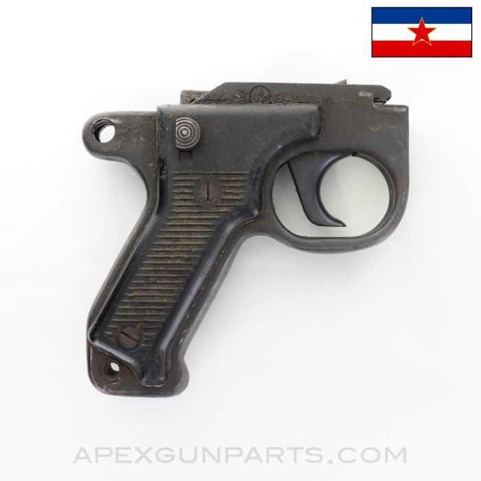 Yugoslavian MG-42 / M53 Grip Housing Assembly, w/ Chipped Black Plastic Grip Panels *Good*