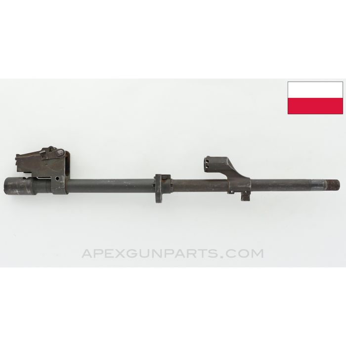 Polish AK-47 Barrel Assembly, 16", Chrome Lined, Cold Hammer Forged, No FSB, Heavy Use *Fair*