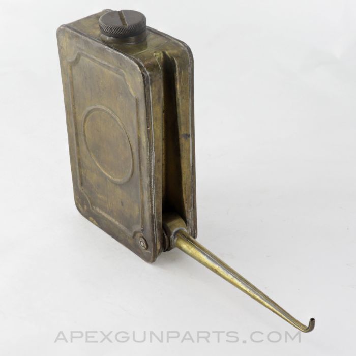 MG-15 Machine Gun Oiler, w/ Hinged Spout, Unmarked, Brass *Good*