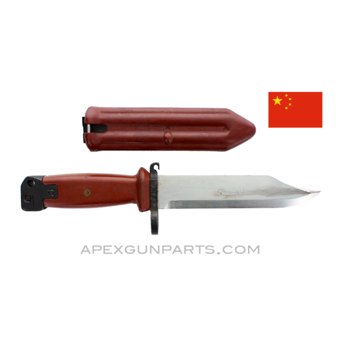 Chinese AK-47 Bayonet, Red Bakelite Handle and Scabbard, *NOS* 