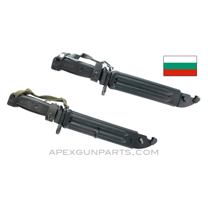 Bulgarian AK-74 Bayonet and Scabbard, Type 3, Painted Black, *Very Good* 