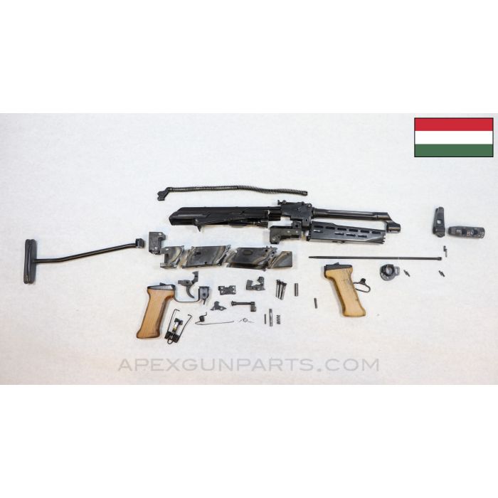 Hungarian AMD-65 Parts Kit, Side Folding Stock & Wood Grips, Matching, 7.62X39 *Very Good*