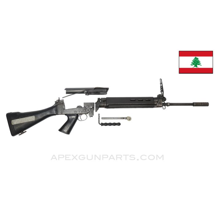 FAL Parts Kit, w/ Populated Barrel Assembly, Grenade Launching Sight Gas Plug, Polymer Furniture, FN Belgium, 7.62x51 NATO *Good* 