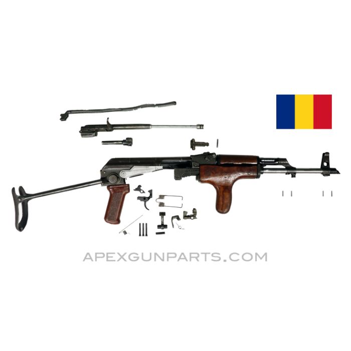 Romanian M65 AKM Underfolder Parts Set, w/ U.S. Barrel Assembly, Reversed Forward Grip, *Good* 