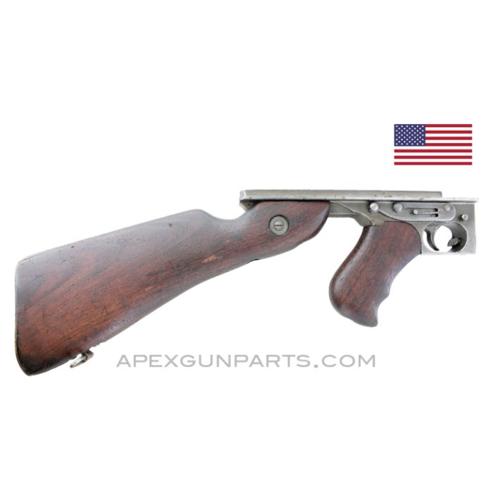 Thompson M1A1 Lower Receiver Assembly, w/Stock & Grip, Full-Auto, Savage, Parkerized, .45 ACP *Good* 