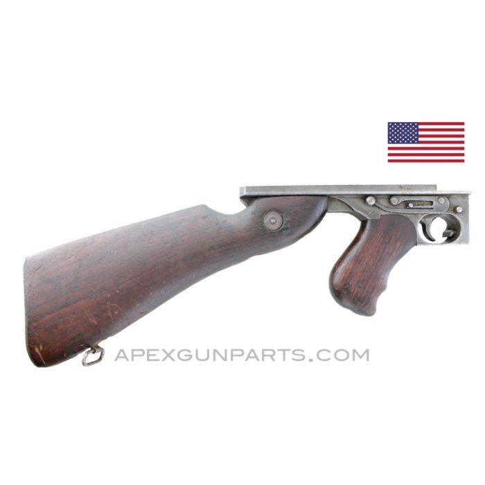 Thompson M1A1 Lower Receiver Assembly, w/ Butt & Pistol Grip, "W" Mark, Full-Auto, .45 ACP *Good* 