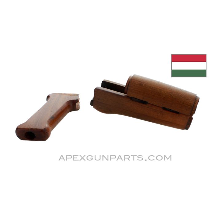 Hungarian AK-63D / AKM Wood Handguard Set w/Pistol Grip, *Good* 