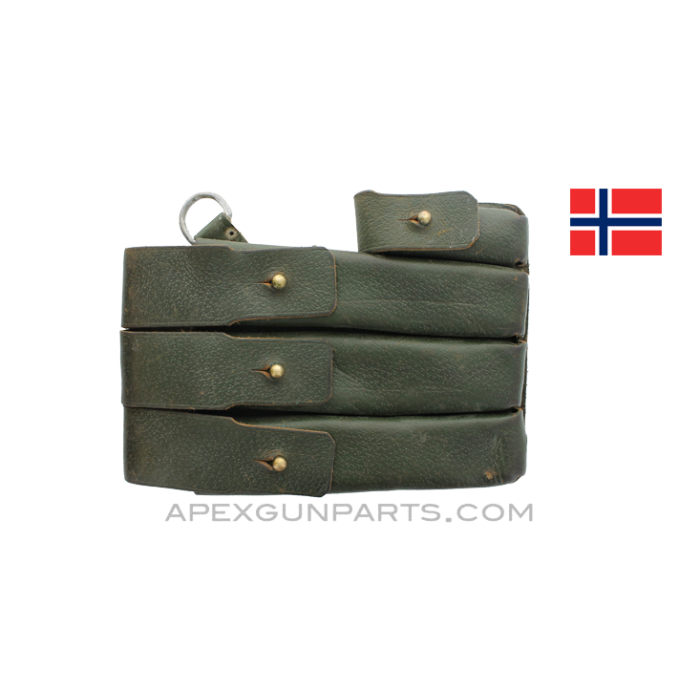 MP 38 / 40 Magazine Pouch, Green Leather, Left Side, *Very Good* 