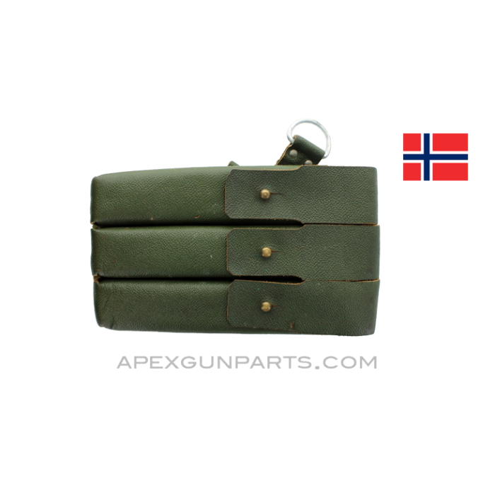 MP 38/ 40 Magazine Pouch, Green Leather, Right Side, *Very Good* 