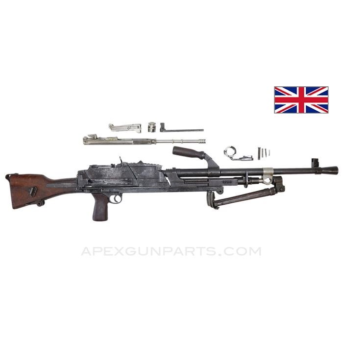 BREN MK2 Parts Kit w/Cut Receiver Pieces, 23" Barrel, w/ Bipod, .303 British, *Very Good*