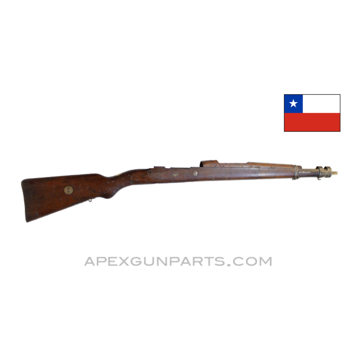 Chilean 1912 Mauser Short Stock, 37.5", With Upper Handguard, 1.25" Bayonet Lug, *Good* 