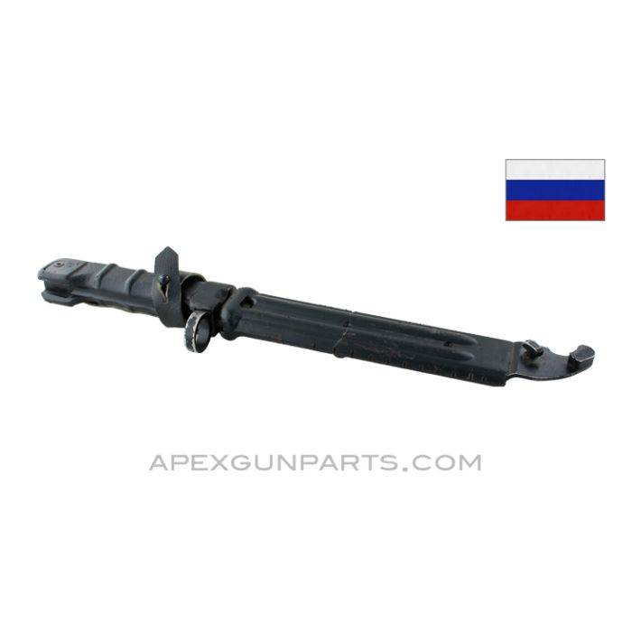 Russian AK-74 Bayonet and Scabbard, Type 4, Izhevsk, Black Polymer *Good* 