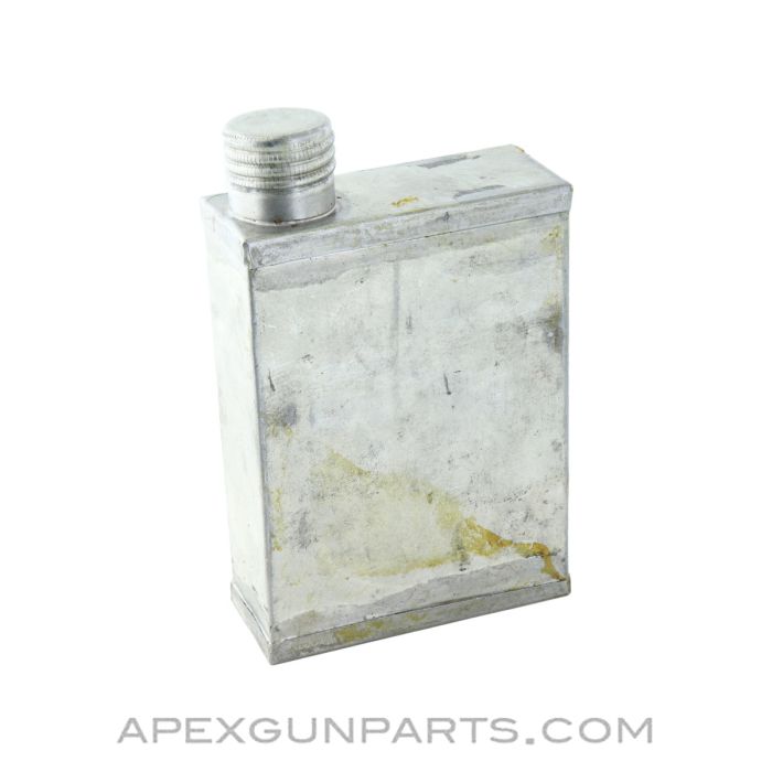 Oil Bottle for Machine Gun, Bright Steel, Rectangular, Large, *Very Good*
