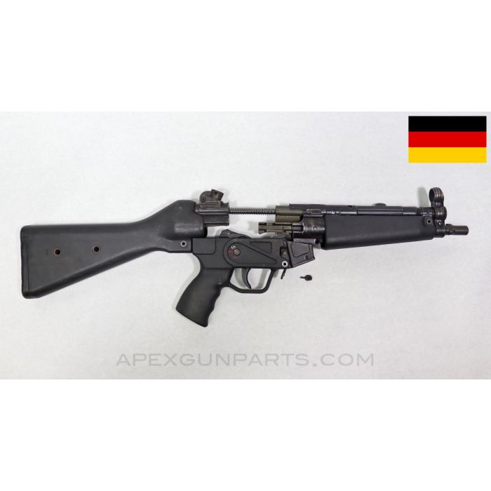 H&K MP5 Parts Kit, 8.5" 3-Lug Barrel, 3 Position Lower (S, E, F), A2 Polymer Fixed Stock, Black, 9mm NATO *Good* 