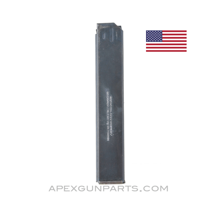 Colt AR-15 / SMG Factory Magazine, 32rd, Blued Steel, 9X19 NATO, *Very Good*