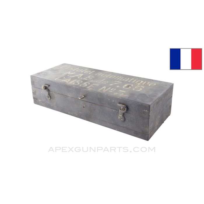 French MAB Pistol Case, 13"x6"x3.25", Wood *Good*