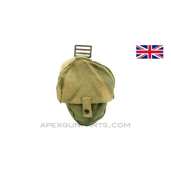 1914 Lewis Gun Magazine Pouch, WWII, OD Green Canvas, South African, *Good / Discolored* 