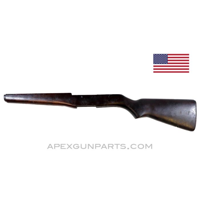 M1 Garand Rifle Stock, Springfield Armory 1943-1945, No Metal, Walnut, S.A. / G.A.W. *Very Good* 