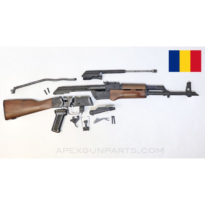 WASR 10/63 Parts Kit, 16.5" Populated CHF Chrome Lined Barrel, Scope Rail, US Wood Stock, 7.62X39 *Good* 