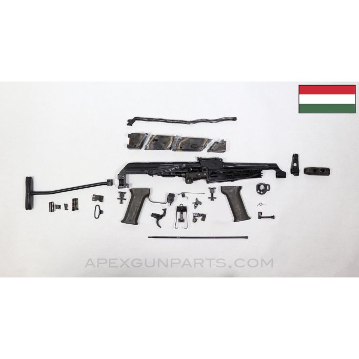 Hungarian AMD-65 Parts Kit, w/ Cut Receiver, Folding Stock & Plastic Grips, Matching, 7.62X39 *Good*