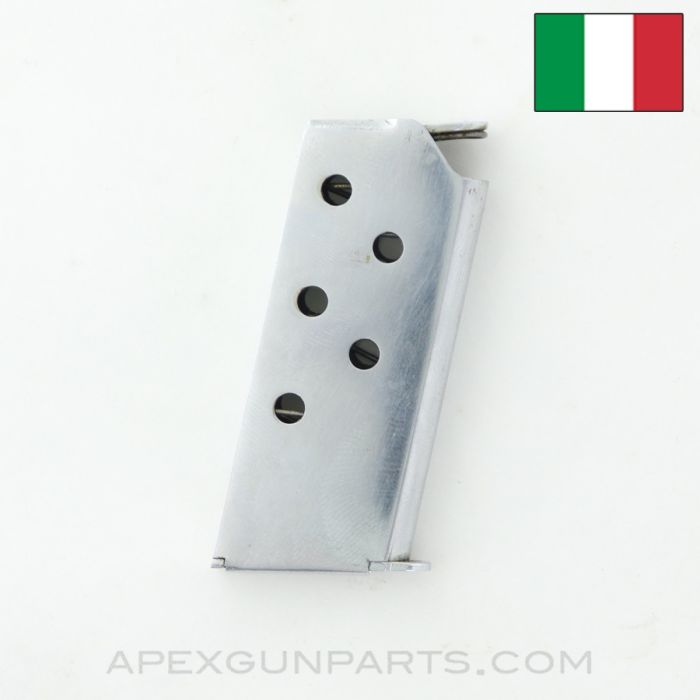 Browning 1905/1906 (Baby Browning) Magazine, 6rd, Nickel Plated, Italian, .25 ACP *Very Good*