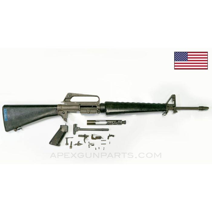 Colt 604 M16 Parts Set, 20" Barrel, 3-Prong Flash Hider, A1 Buttstock & Pistol Grip, Edgewater Buffer, Grey Finish, 5.56 NATO *Good*