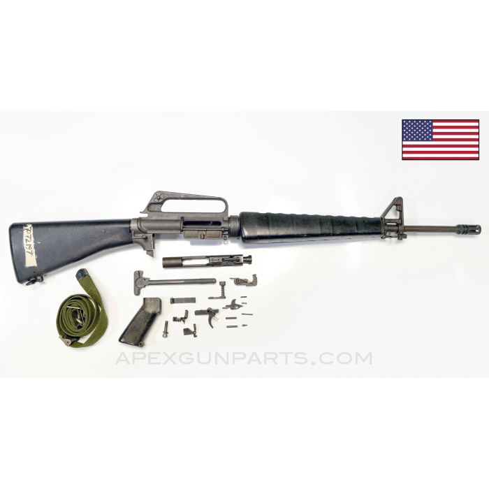 Colt 604 M16 Parts Set, 20" Barrel, A1 Birdcage, A1 Buttstock & Pistol Grip, Grey Finish, 1970-1971 Production, 5.56 NATO *Good*