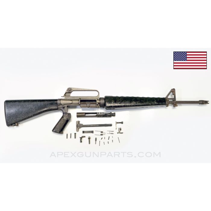 Colt 603 M16 Parts Set, 20" Barrel, Machined Forward Assists, Triangle Handguards, Grey Finish, 1/12, 5.56 NATO *Good*