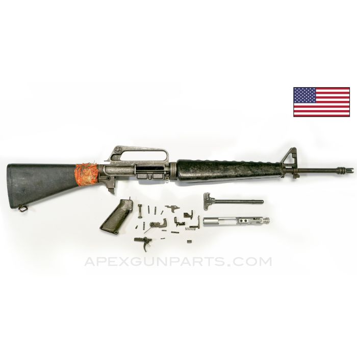 Colt 601 M16 Parts Set, 20" Pencil Barrel, Colt Canadian Short "CS" Buttstock, Chrome Slickside Carrier Assembly, Duckbill Flash Hider, 5.56 NATO *Good*