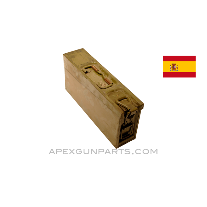 Spanish MG-42 Ammo Can, Green w/Carry Handle, 8X57 Mauser, *Good* 