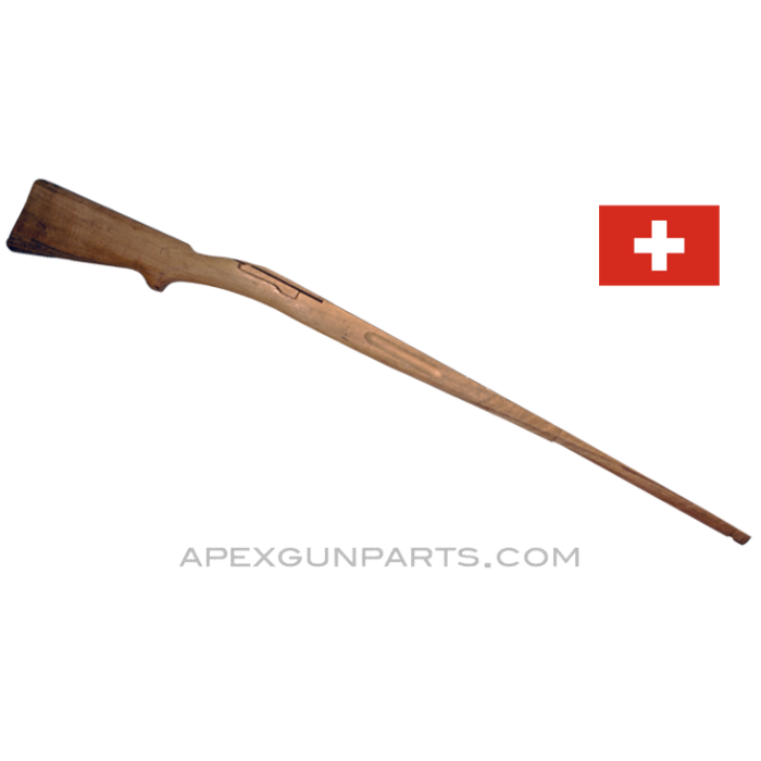 Swiss Schmidt-Rubin 1911 Wood Stock, 48.75", Unfinished, No Parts Fitted, *Very Good* 