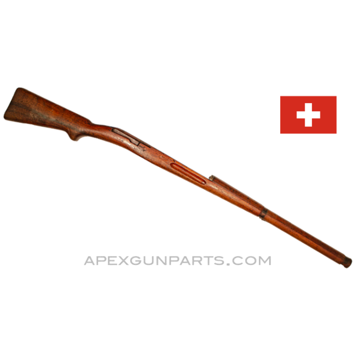 Swiss Schmidt-Rubin 1911 Wood Stock, 48.75" with Handguard, No Metal Parts, *Good* 