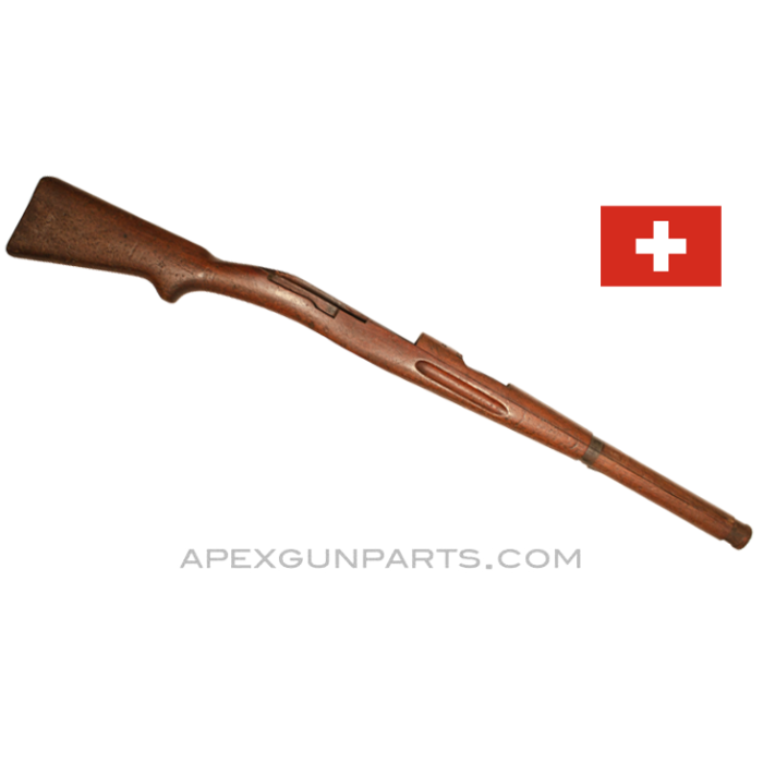 Swiss Schmidt-Rubin K11 Wood Stock, 40.75" with Handguard, No Metal Parts, *Good* 