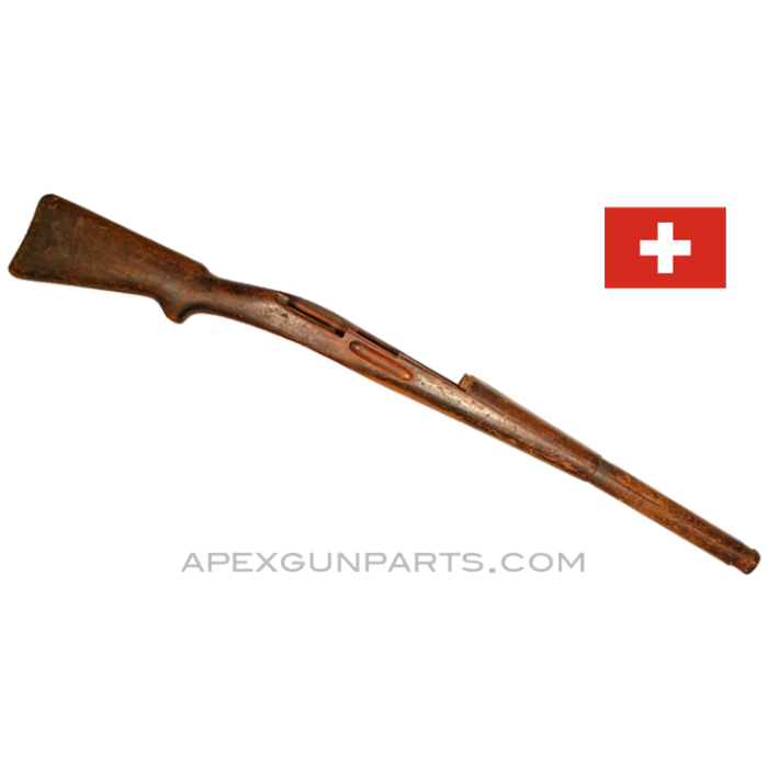 Swiss Schmidt-Rubin K31 Wood Stock, 41" with Handguard, No Metal Parts, *Good* 