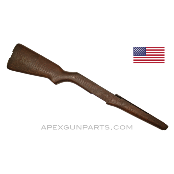 M1 Garand Rifle Stock, Springfield Armory WWII, No Metal, Walnut, S.A. / N.F.R., *Good*
