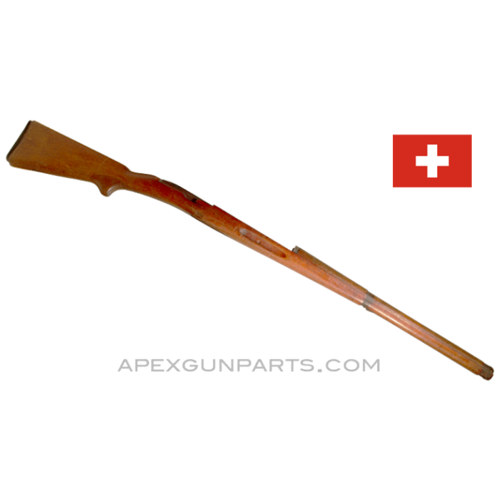 Swiss Schmidt-Rubin 1911 Wood Stock, 48", Matching Handguard, No Metal Parts, *Good* 
