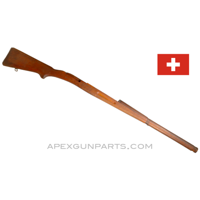 Swiss Schmidt-Rubin 1911 Wood Stock, 48", Matching, with Handguard and Metal Parts, *Good* 