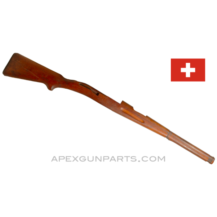 Swiss Schmidt-Rubin K11 Wood Stock, 40.75", with Handguard, No Metal Parts, *Fair* 
