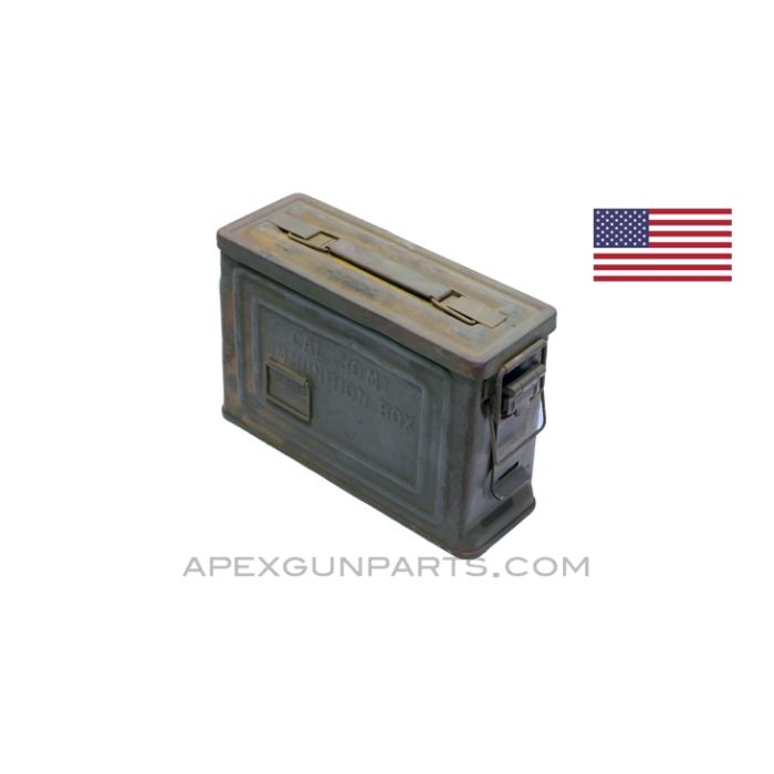 USGI M1 .30 Cal. Ammo Can, Steel w/Carry Handle, Green *Good* 