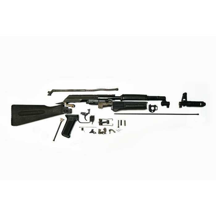 AK-74 Parts Kit, Black Polymer Stock Set, No Rear Sight Block, Hybrid of Bulgarian, Russian and Polish, 5.45x39 *Good* ONE-OFF