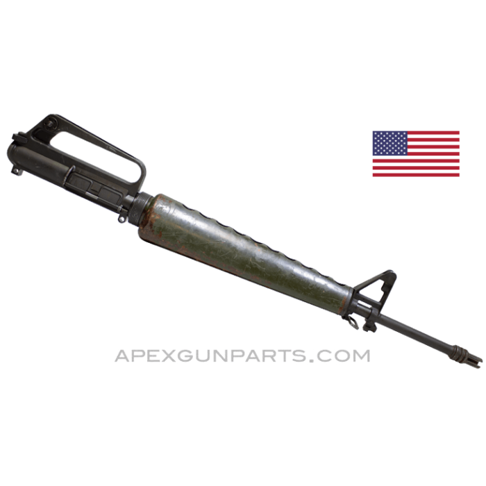 Colt 601 M16 Upper Assembly, 20" Barrel, w/Pistol Grip, Green Paint over Brown, Duckbill Flash Hider, *Very Good* 