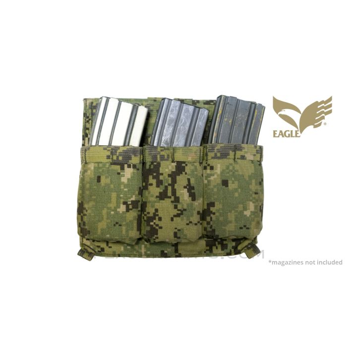 Eagle Industries A0R2 Triple M4 Magazine Pouch Placard, Velcro Backing, Missing Retention Bungee *Good*