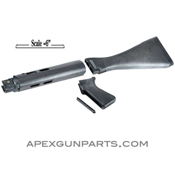 L1A1 Stock, Grip & Handguard Set, US Compliance Parts, Black Plastic *NEW*