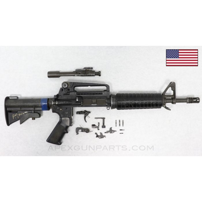 Colt M4 Commando Parts Kit, Flat Top Upper w/ Carry Handle Attachment, 11.5" Barrel, Colt N1 4-Position Carbine Buttstock, .223/5.56 *Good*
