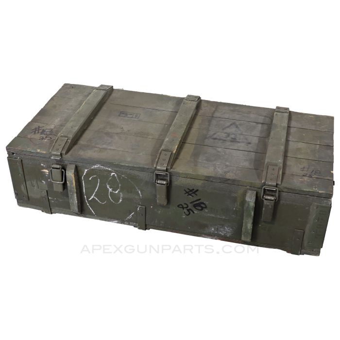 Polish PM-63 RAK SMG Transport /Storage Chest, Green Painted Wood *Good* 