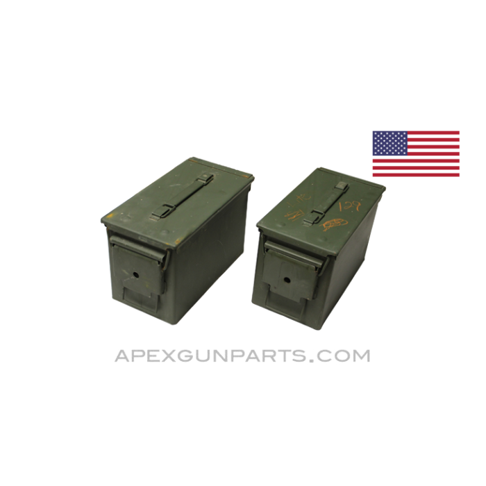 USGI .50 Cal. Ammo Can M2A1, Steel w/ Carry Handle, Green, *Good to Very Good* 