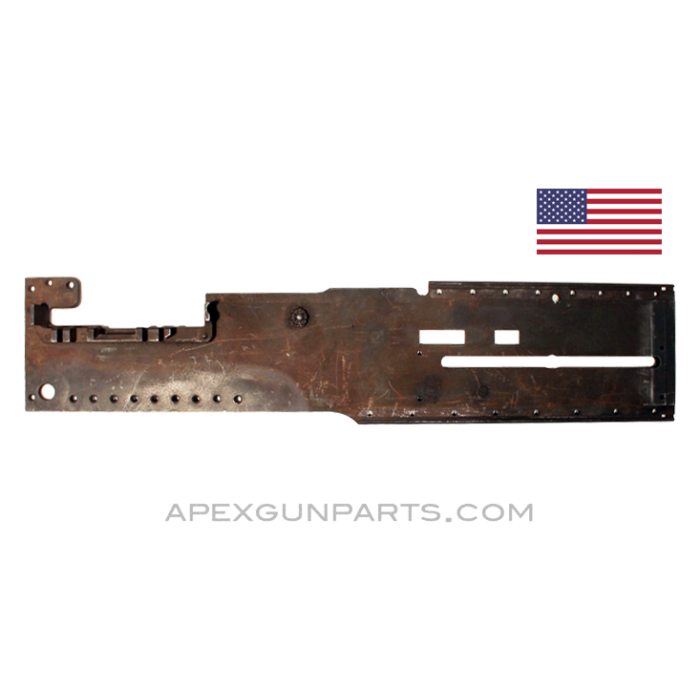 Browning M3 .50 Cal. Left Hand Side Plate, w/Extractor Switch & LH Breech Lock Depressor, *Good* 